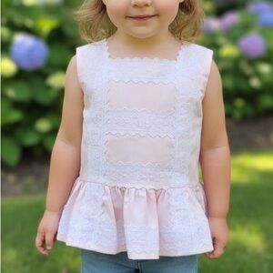 Peplum top with lace trim . Size 12 months